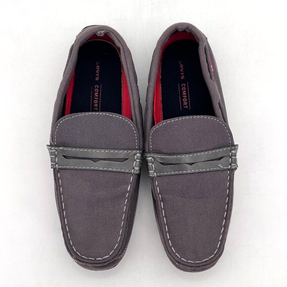 Levis Comfort Canvas Loafers Mens Size 9.5 Gray Textile Upper Casual Style Boat - Picture 3 of 16